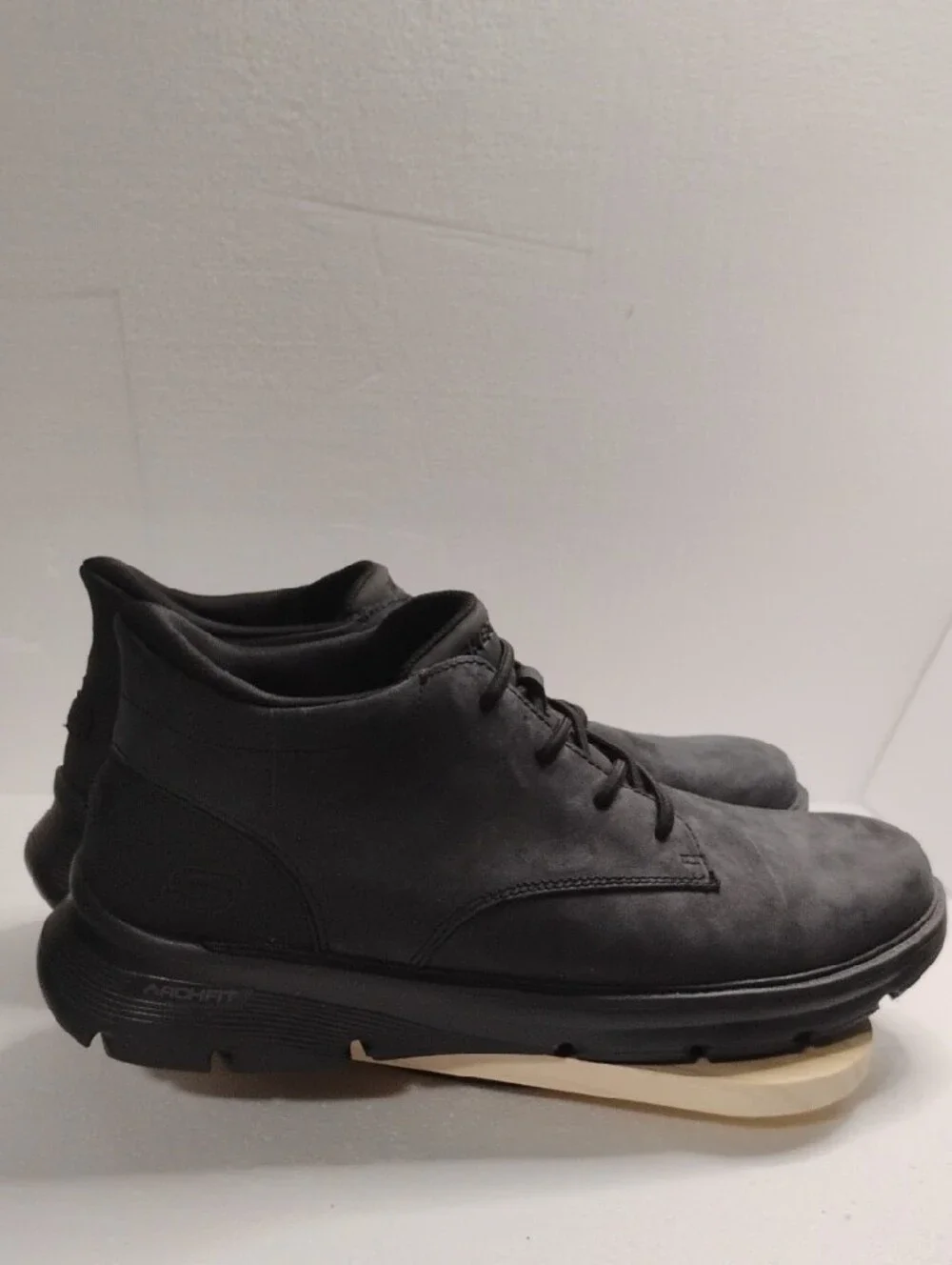 Skechers Men's Black Lace-Up Slip-Resistant Athletic Shoes